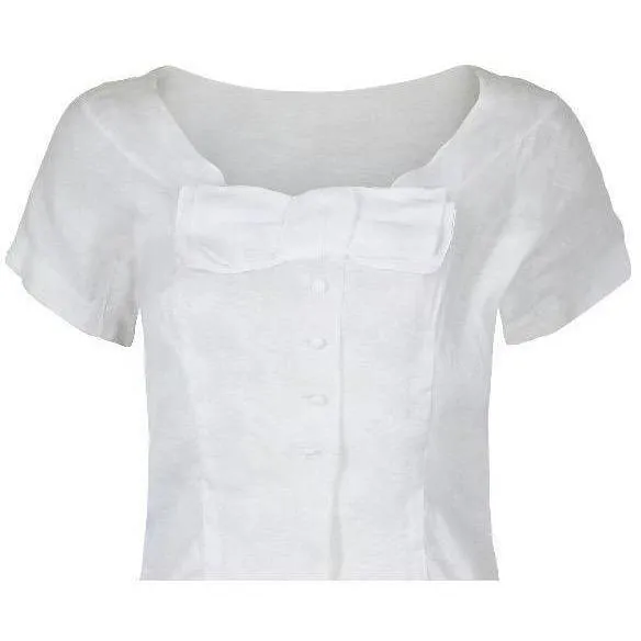 1950s Christian Dior White Cotton Blouse