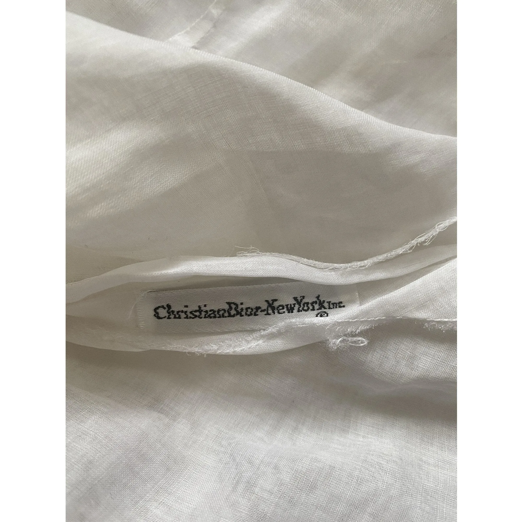 1950s Christian Dior White Cotton Blouse