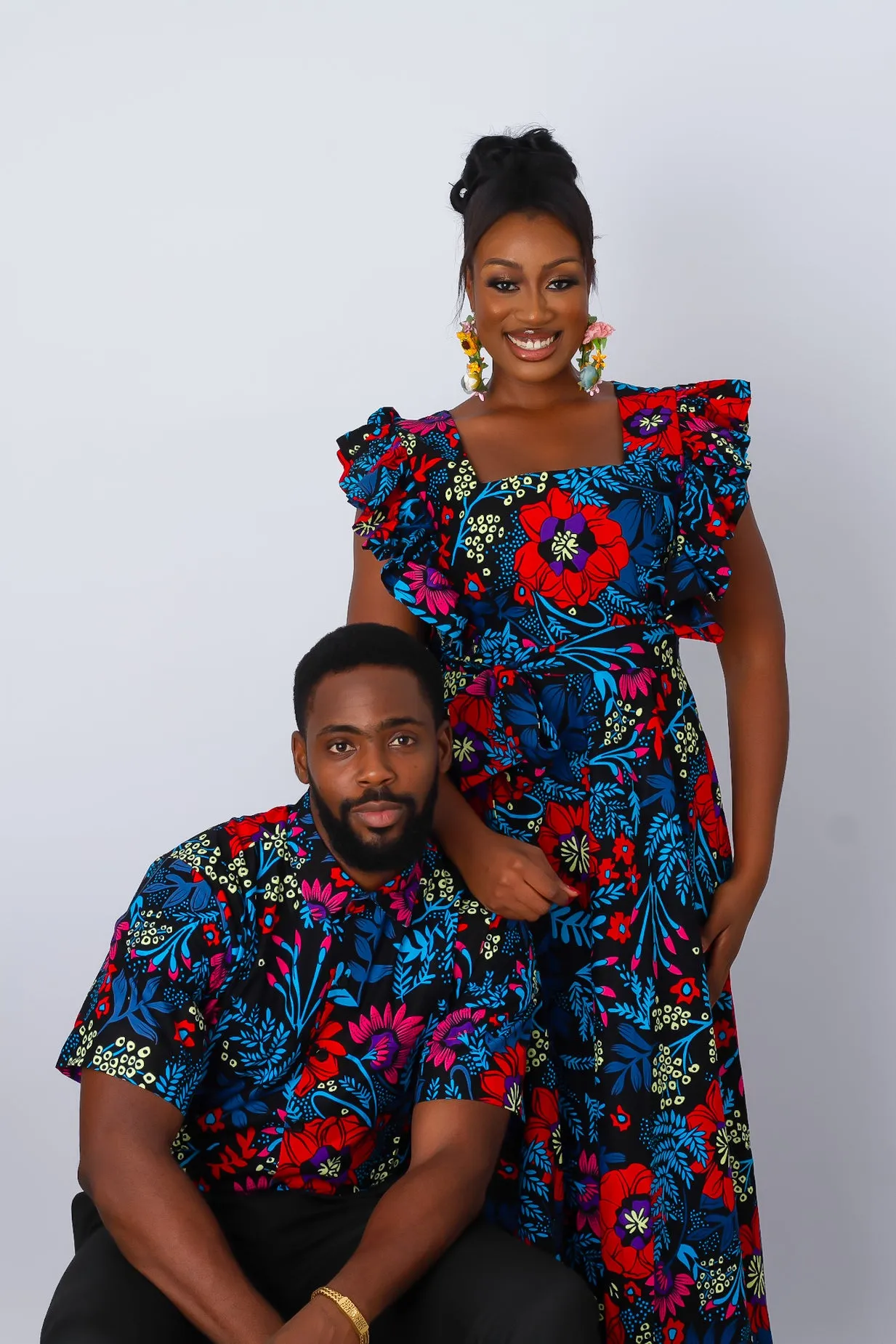 African Print Short Sleeve Shirt for Men - Nnadi