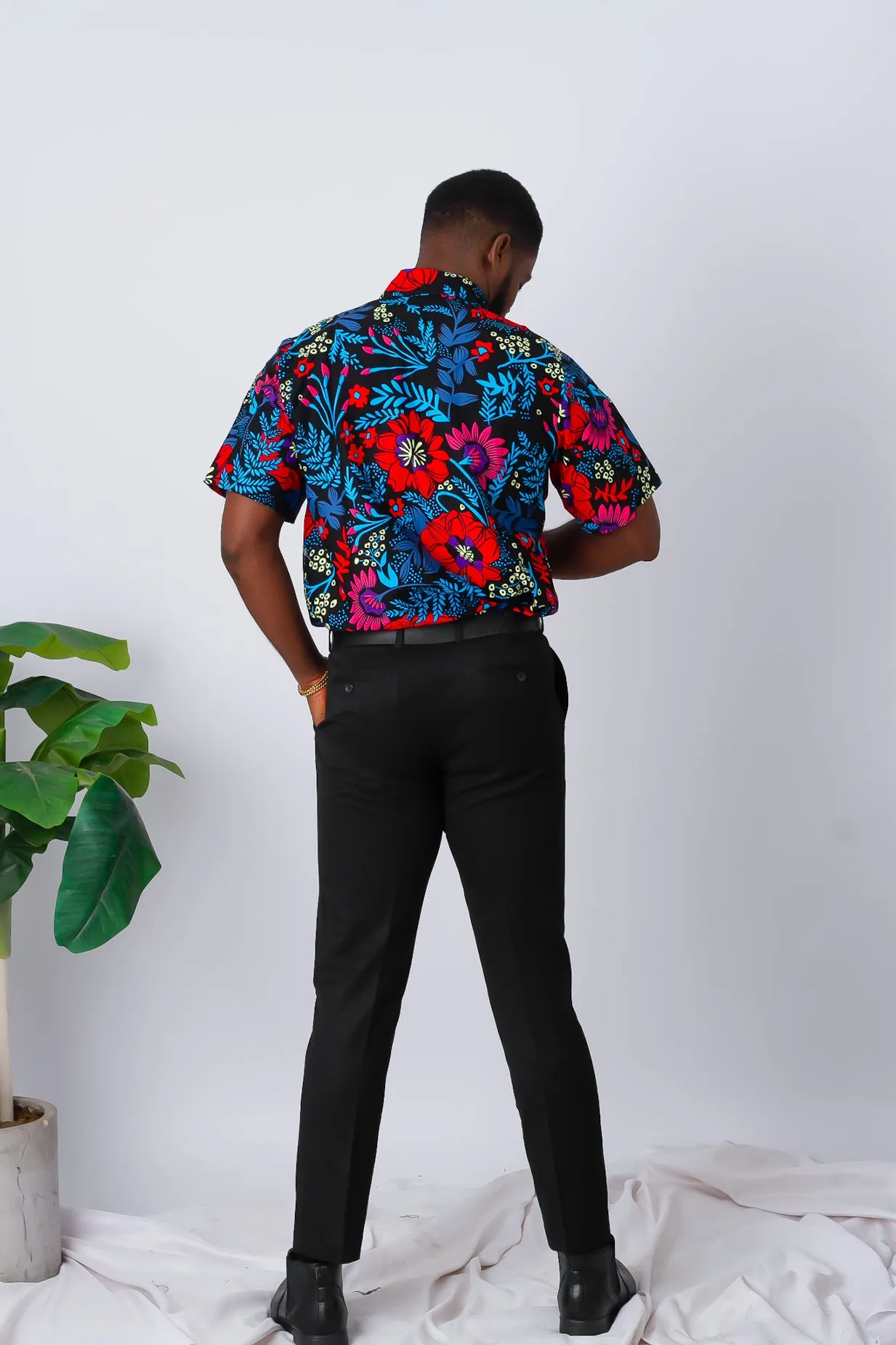 African Print Short Sleeve Shirt for Men - Nnadi