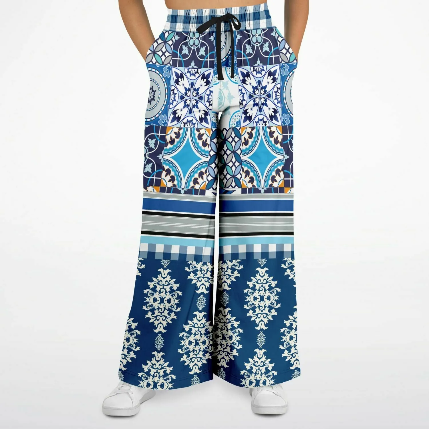 Agadir Moroccan Tile Eco-Poly Stretchy Phat Bellbottoms