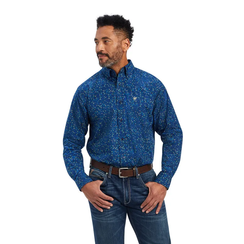 'Ariat' Men's Benji Classic Fit Button Down - Estate Blue