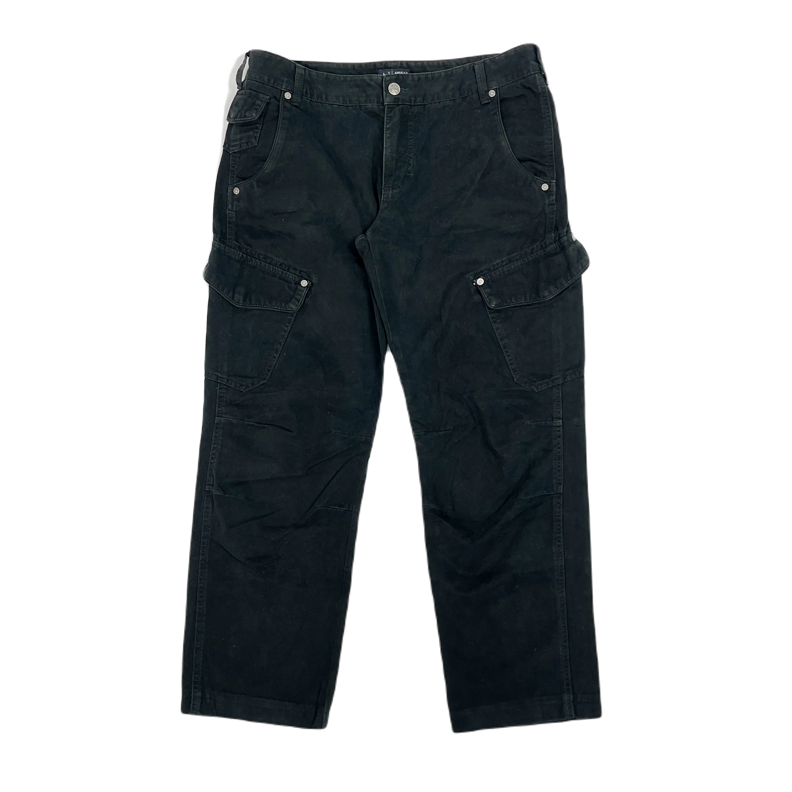 Armani Black Cargo Denim Pants 2000's