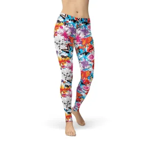 Avery Tattoo Fish and Flowers Leggings