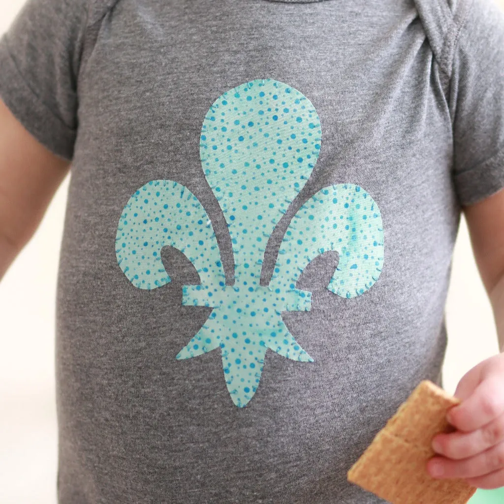 Baby Onesie with Hand-Appliqued Fleur de Lis