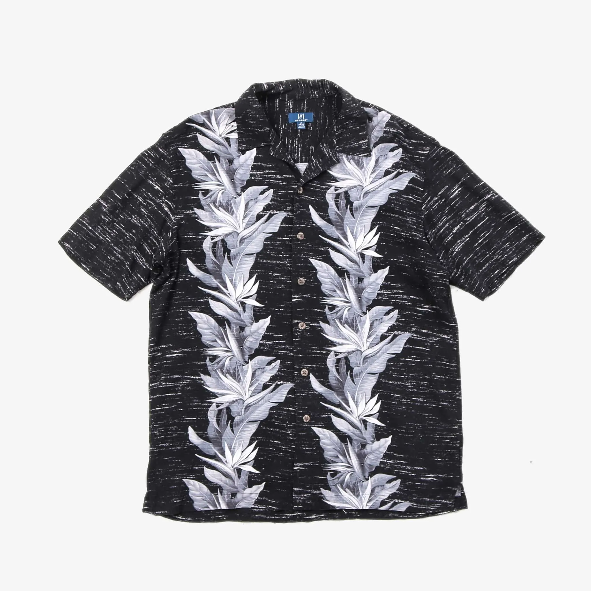 'Black and White Flowers' Hawaiian Shirt