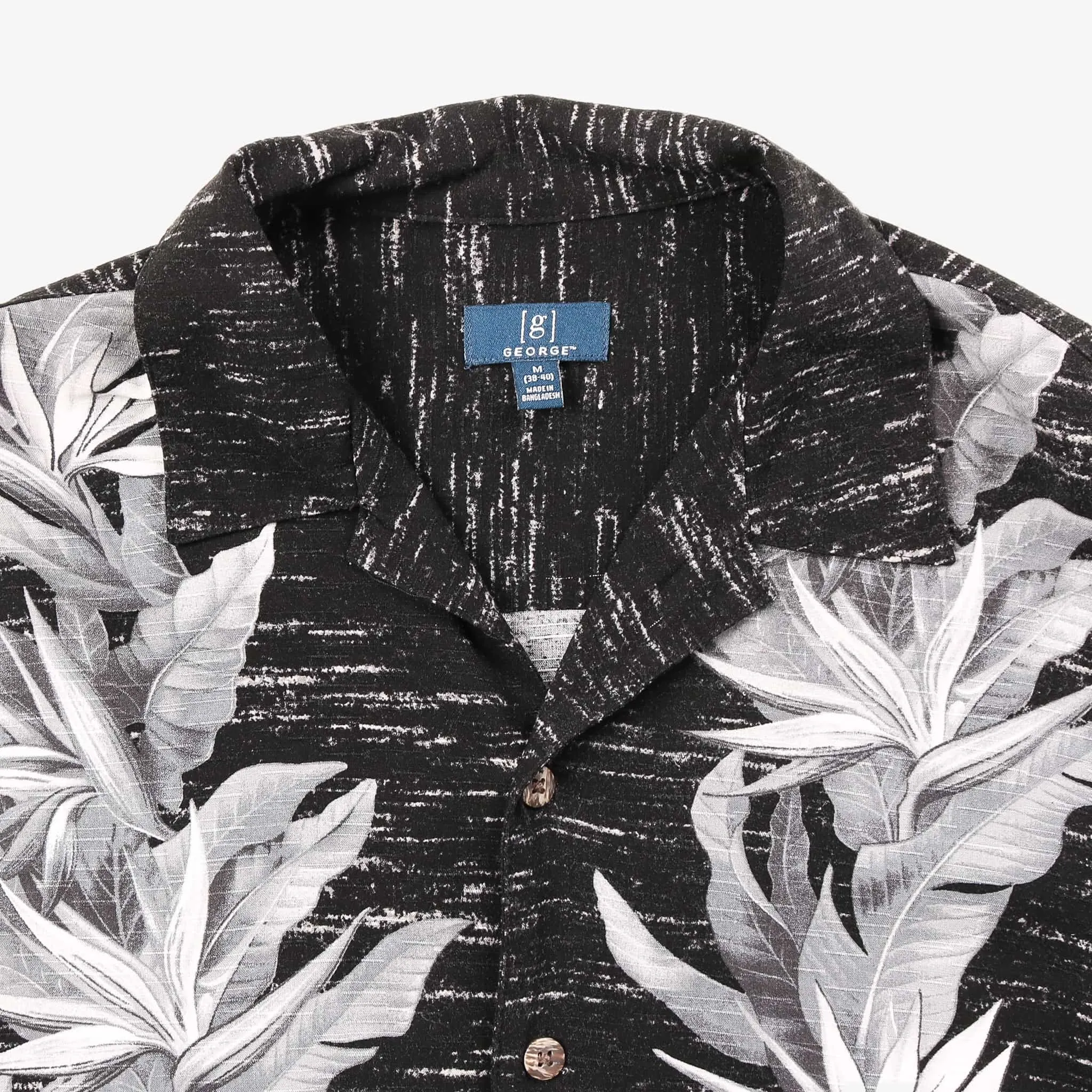 'Black and White Flowers' Hawaiian Shirt