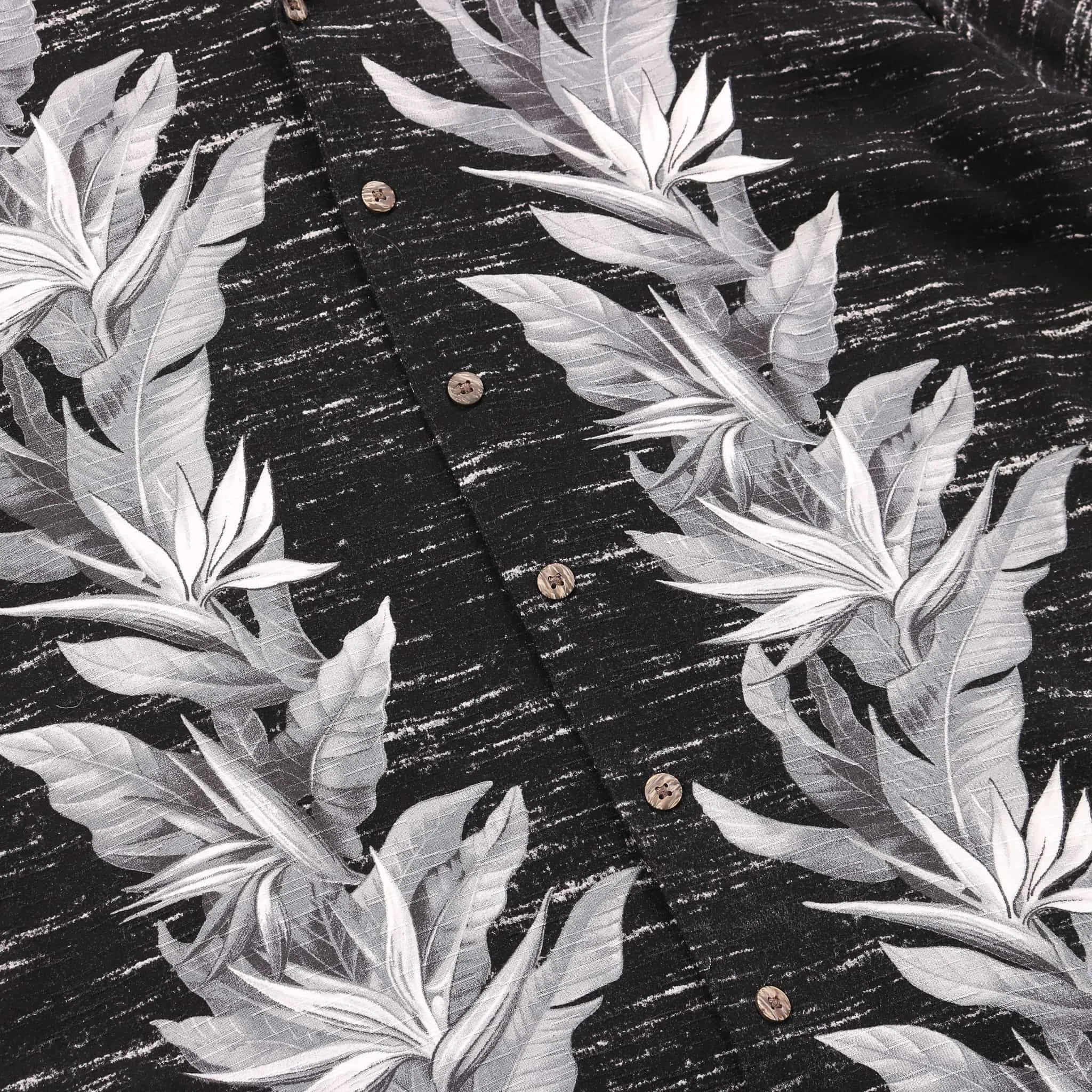 'Black and White Flowers' Hawaiian Shirt