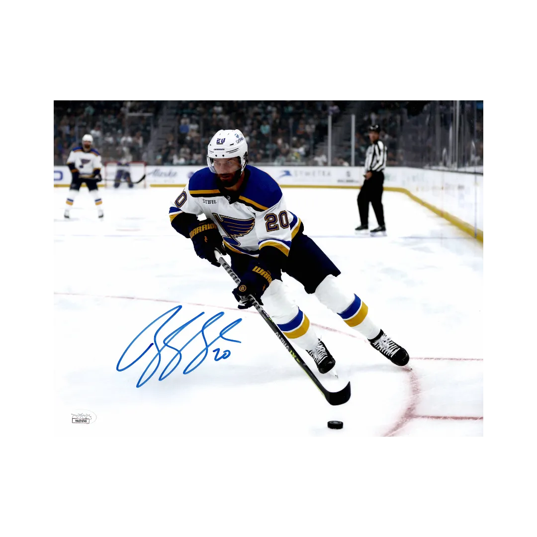 Brandon Saad St Louis Blues Autographed Away Photo - JSA COA