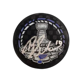 Brayden Schenn St Louis Blues Autographed 2019 Stanley Cup Champions Puck - JSA COA