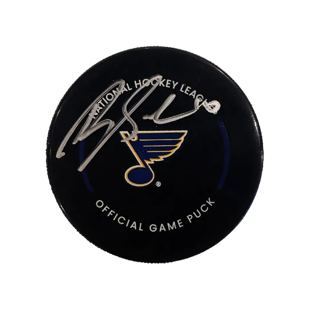 Brayden Schenn St Louis Blues Autographed 2022-2023 Official Game Puck - JSA COA