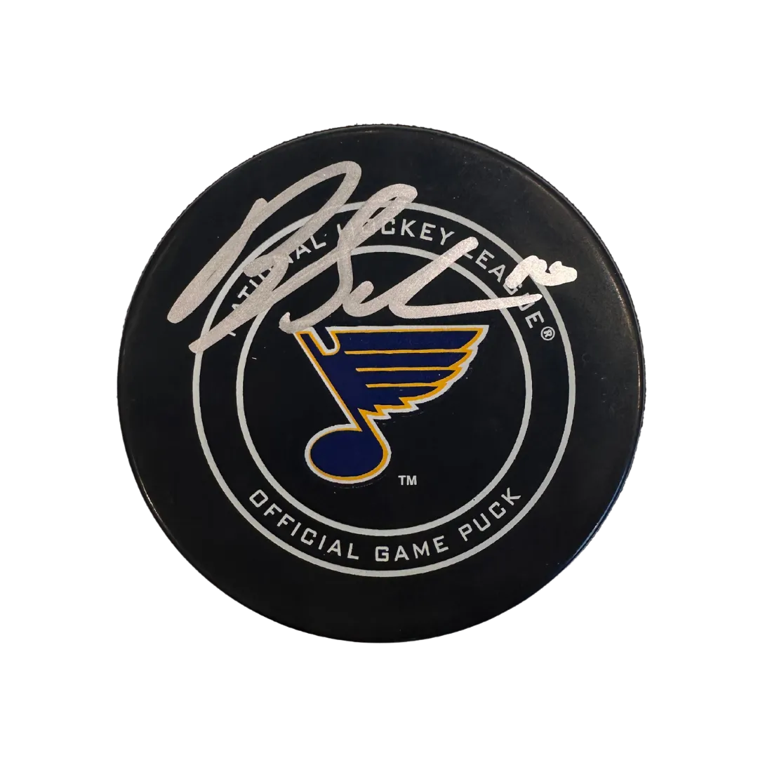 Brayden Schenn St Louis Blues Autographed Official Game Puck - Fan Cave COA