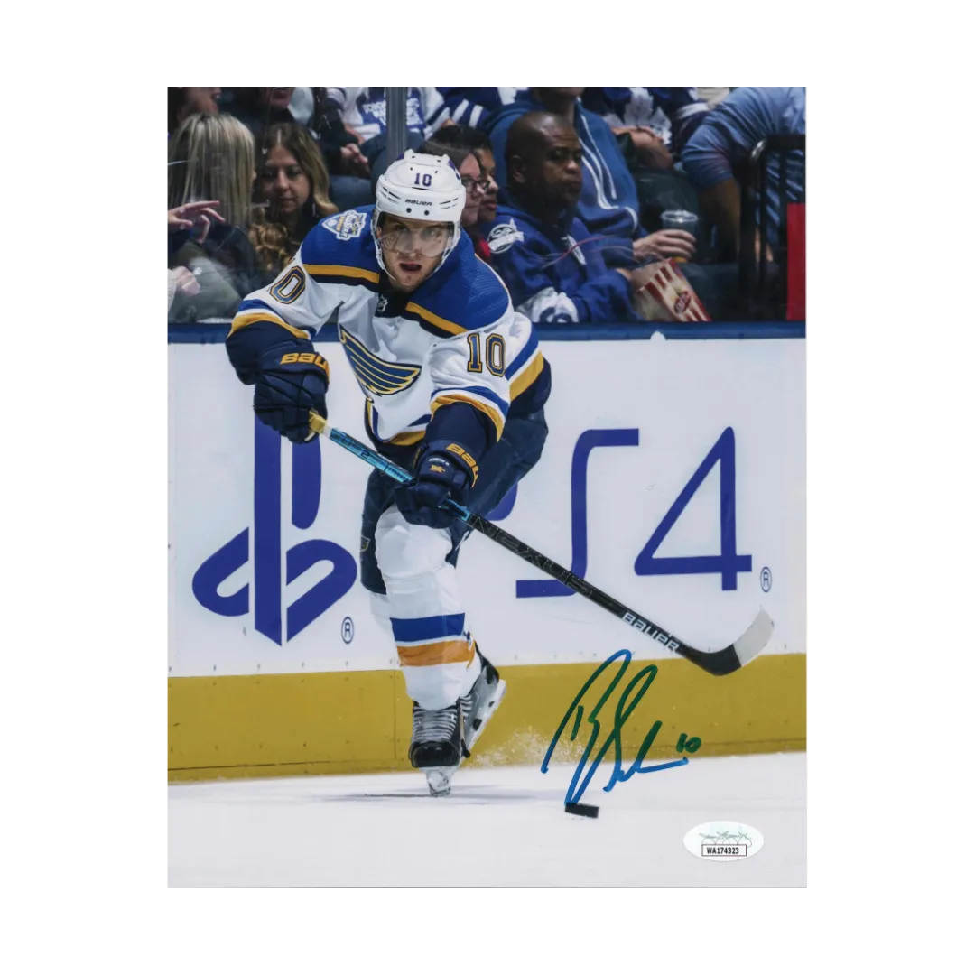 Brayden Schenn St Louis Blues Autographed Shooting Photo - JSA COA