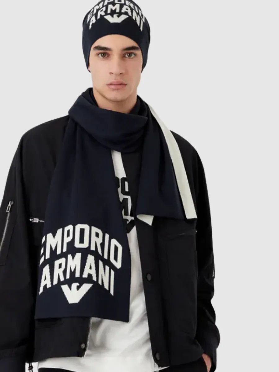 Cachecol Logo Jaquard Emporio Armani