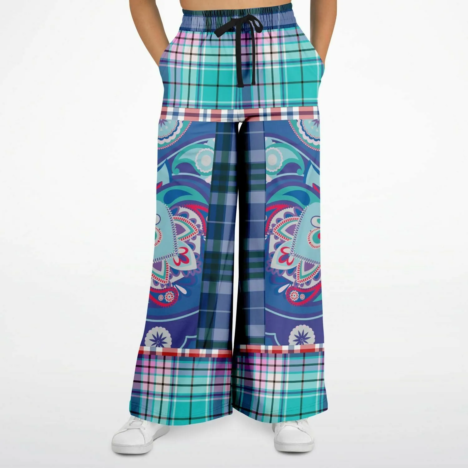 Cerulean Paisley Eco-Poly Stretchy Phat Bellbottoms