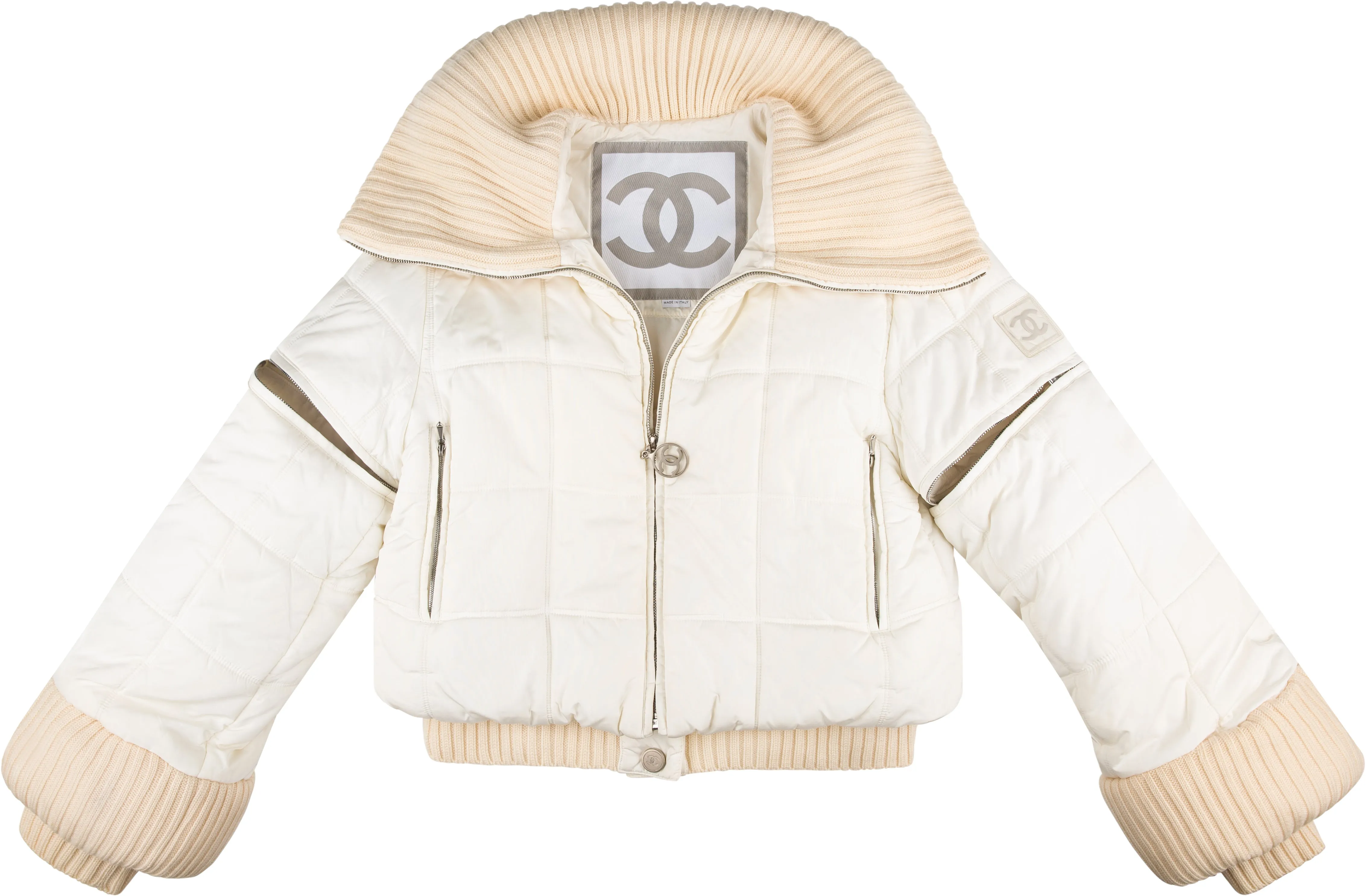 Chanel Fall 2000 Runway Convertible Logo Puffer Jacket