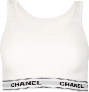 Chanel Logo Cropped Sports Bra Top