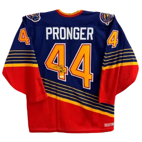 Chris Pronger St Louis Blues Autographed Blue CCM 90's Jersey with Inscription - JSA COA