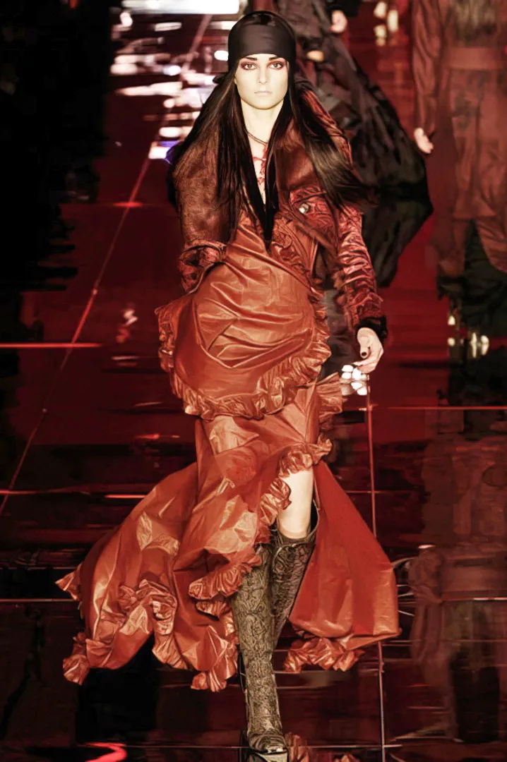 Christian Dior Fall 2006 Runway Draped Ruffle Gown