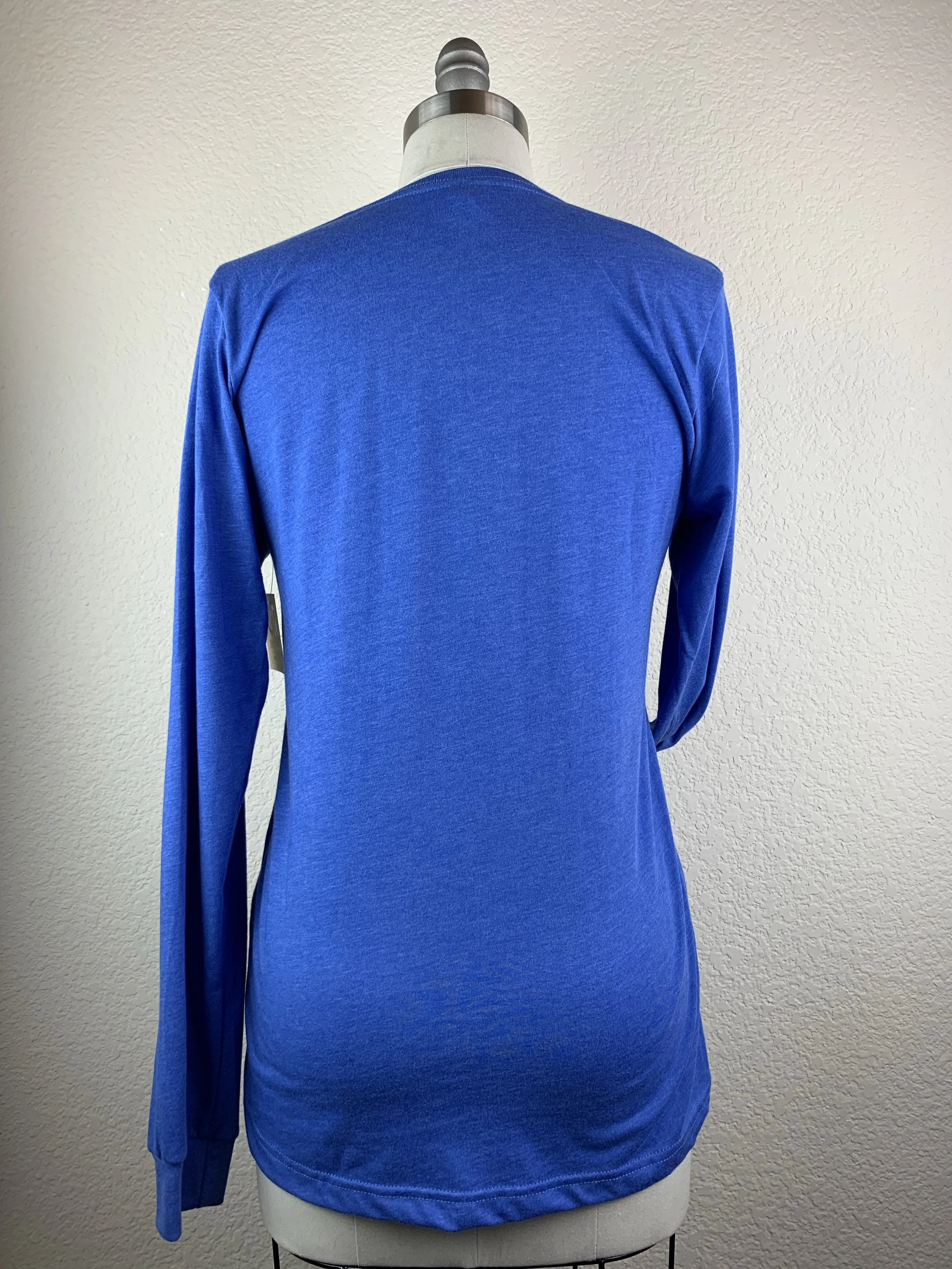 CR Heathered True Royal Long Sleeve Tee