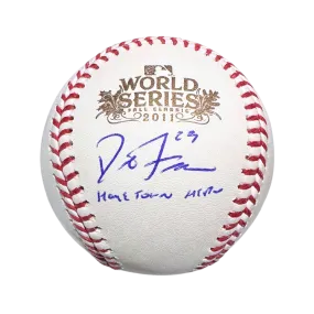 Autographed 2011 World Series Baseball by David Freese of the St. Louis Cardinals with Hometown Hero Inscription - JSA COA