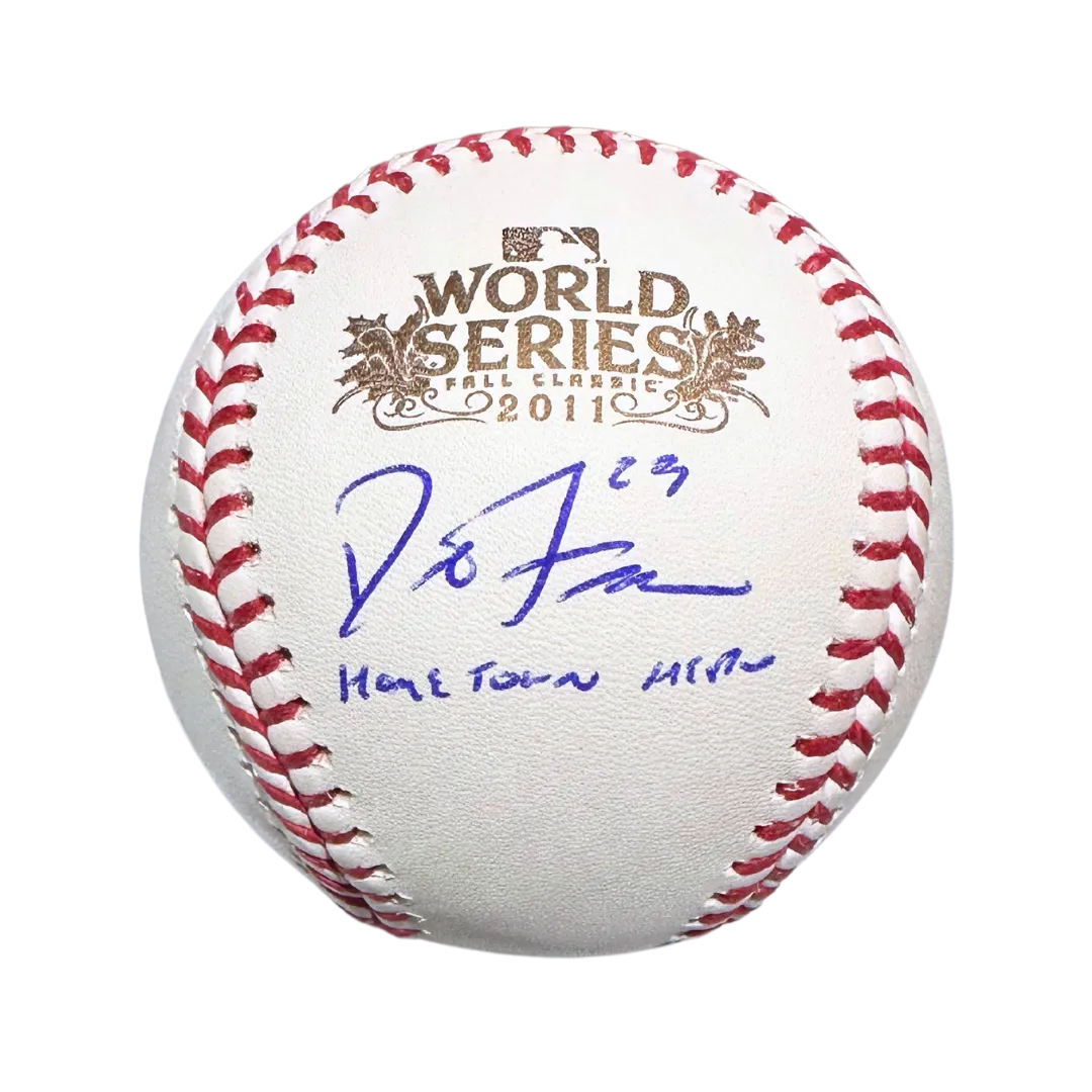 Autographed 2011 World Series Baseball by David Freese of the St. Louis Cardinals with Hometown Hero Inscription - JSA COA