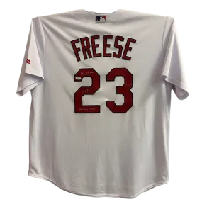 David Freese St Louis Cardinals Autographed Majestic Replica Jersey w/ (2) two Inscriptions - JSA COA