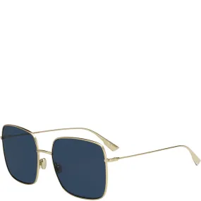 Ultra-Slim Dior Stellaire 1 Sunglasses, Gold Frame with Blue Lenses