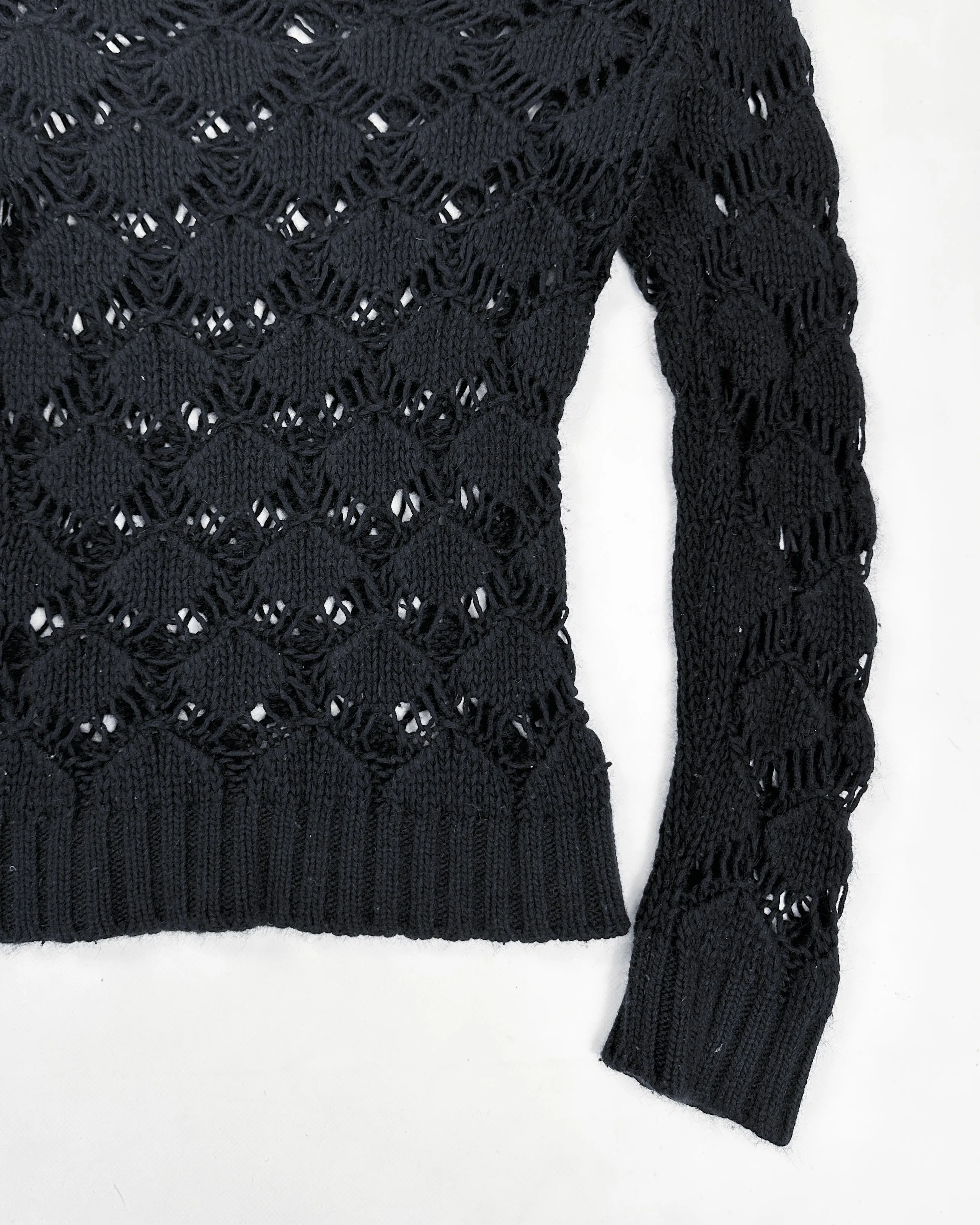 Dolce & Gabbana Tricot Wool Black Knit 2000's