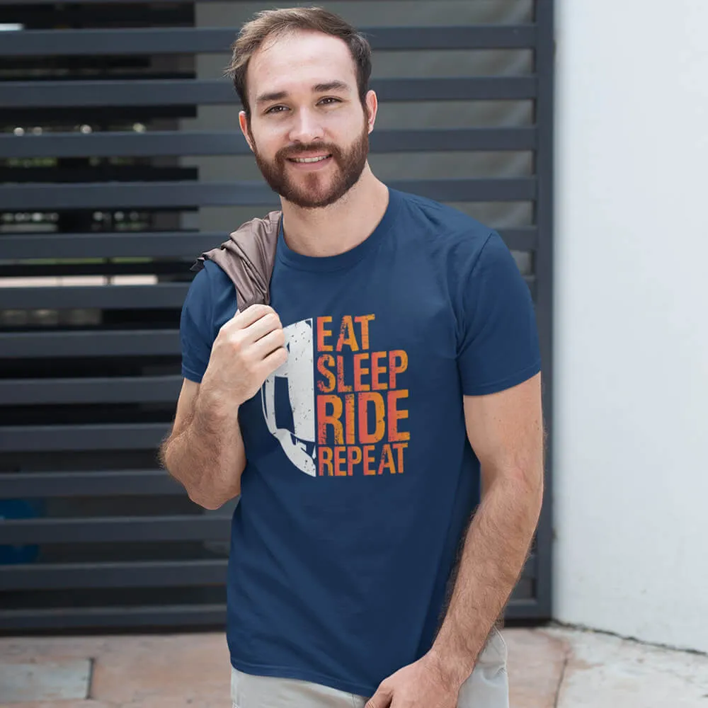 Eat Sleep Ride Repeat Half Sleeve T-Shirt