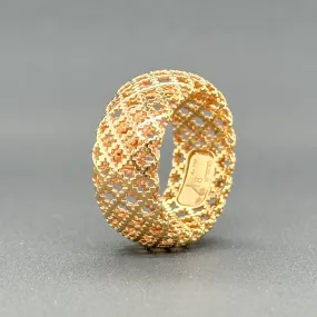 Estate Gucci 18K R Gold Lattice Wide Ring