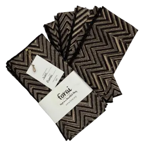 Fair Trade Kalamkari Cloth Napkins in Chevron Print