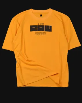 G STAR RAW Boxy Logo Print T-Shirt Yellow