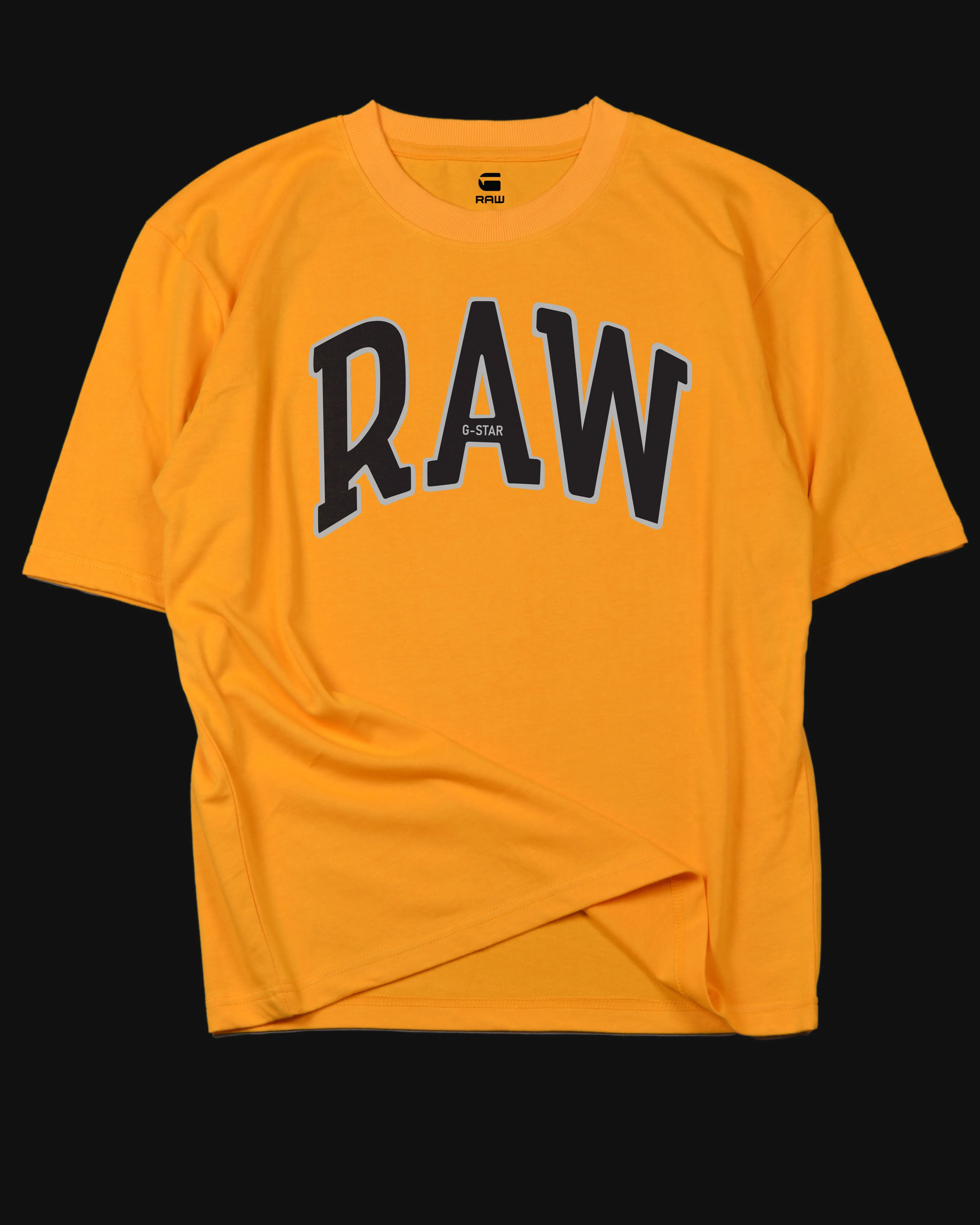 G STAR  RAW University Logo Print Crew-Neck T-Shirt Yellow