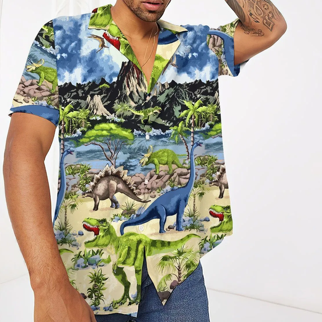 Gearhuman 3D Dinosaur Hawaii Shirt