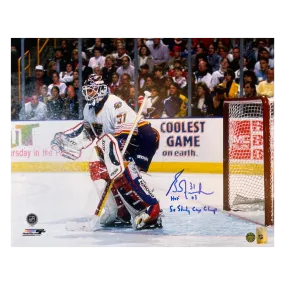 Grant Fuhr St Louis Blues Autographed 16x20 w/ HOF and Stanley Cup Inscriptions - Fan Cave COA