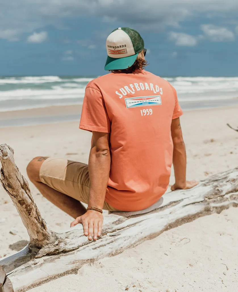 GS Surfboards Tee | Wash Red