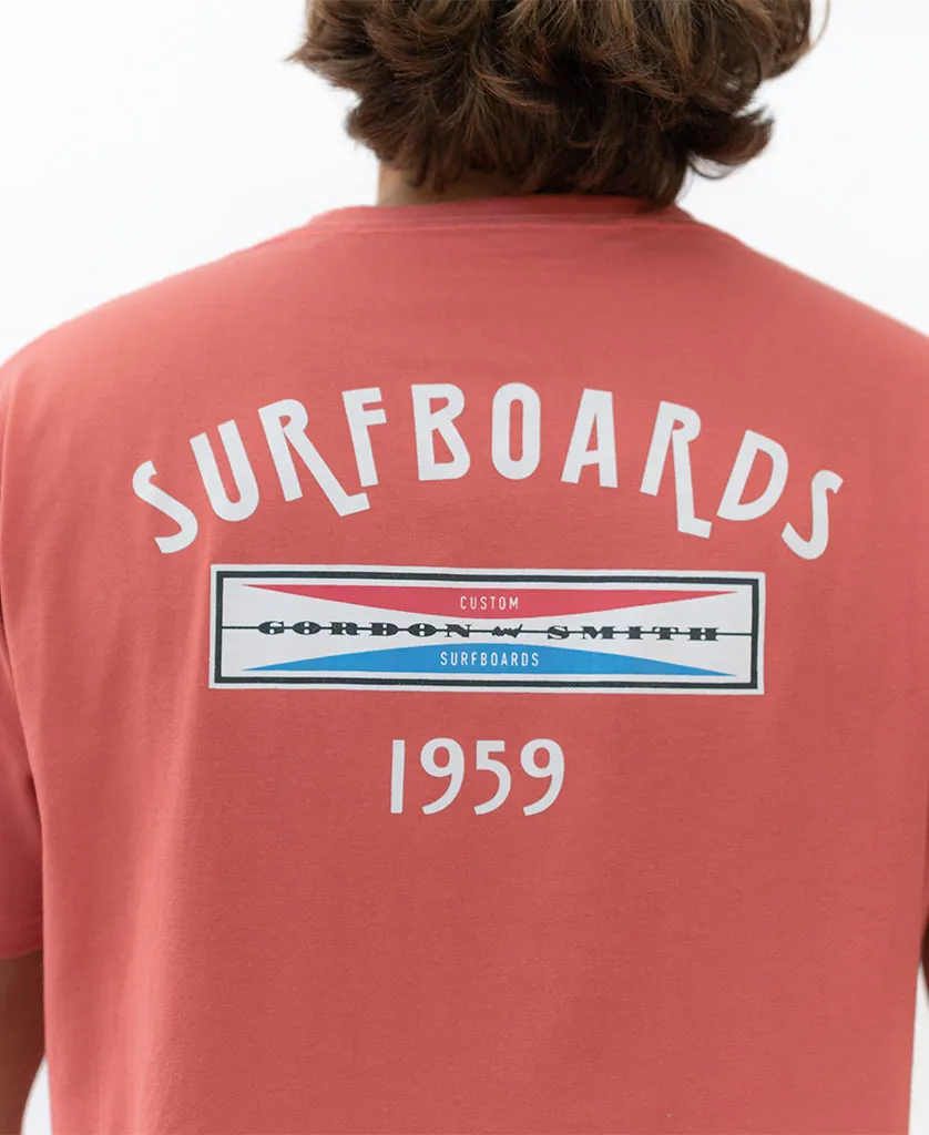 GS Surfboards Tee | Wash Red