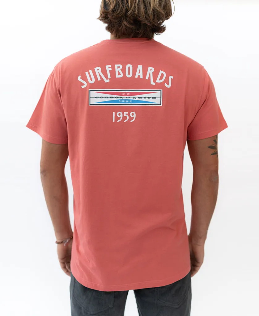 GS Surfboards Tee | Wash Red