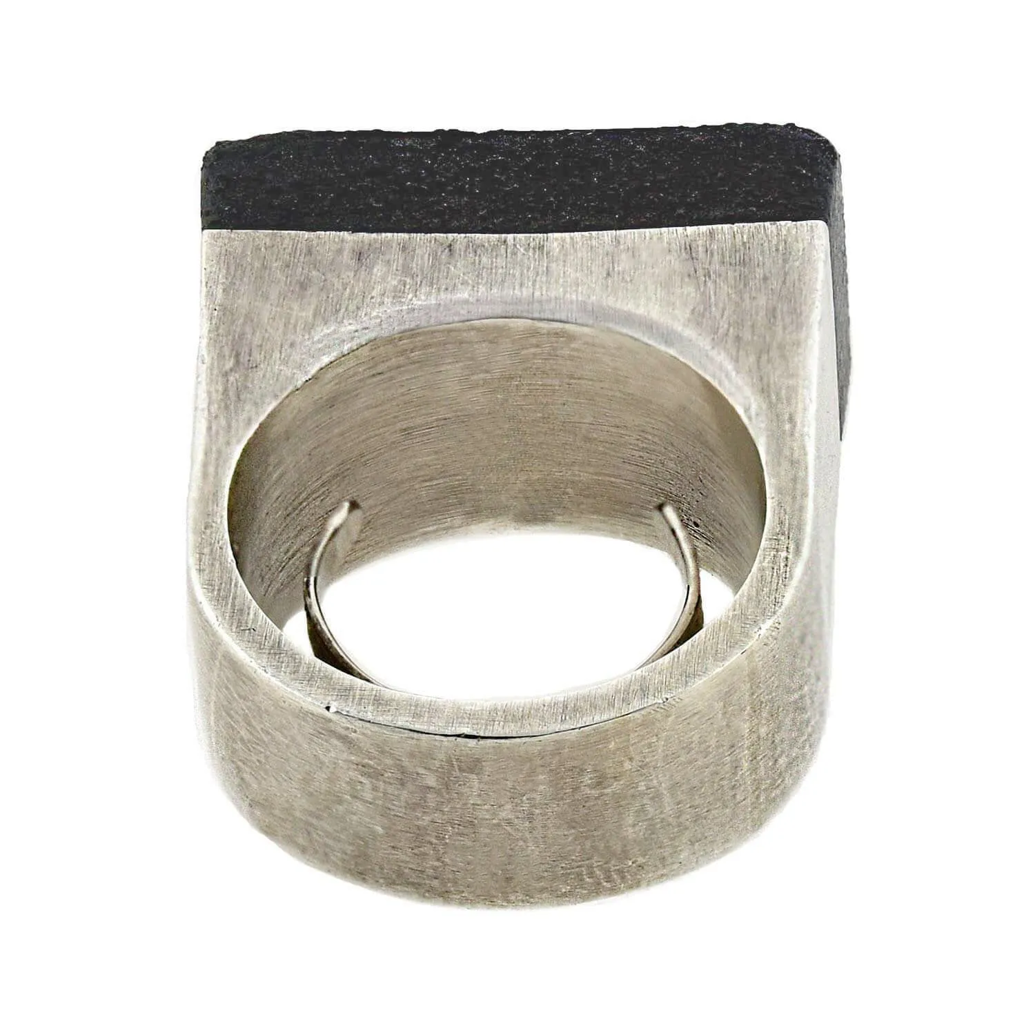 GUCCI Vintage Large Sterling Silver   Rubber Ring