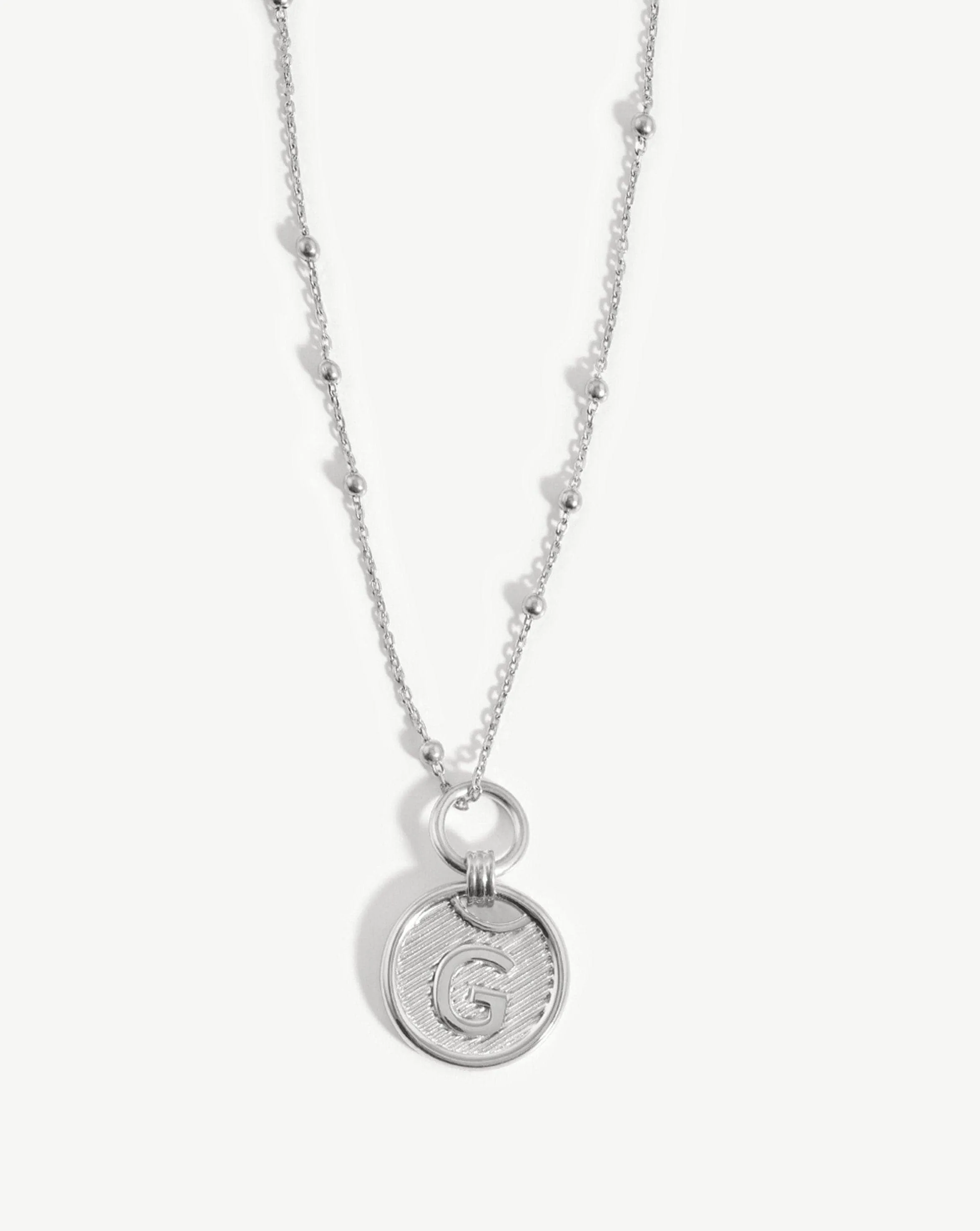 Initial Pendant Necklace - Initial G | Sterling Silver