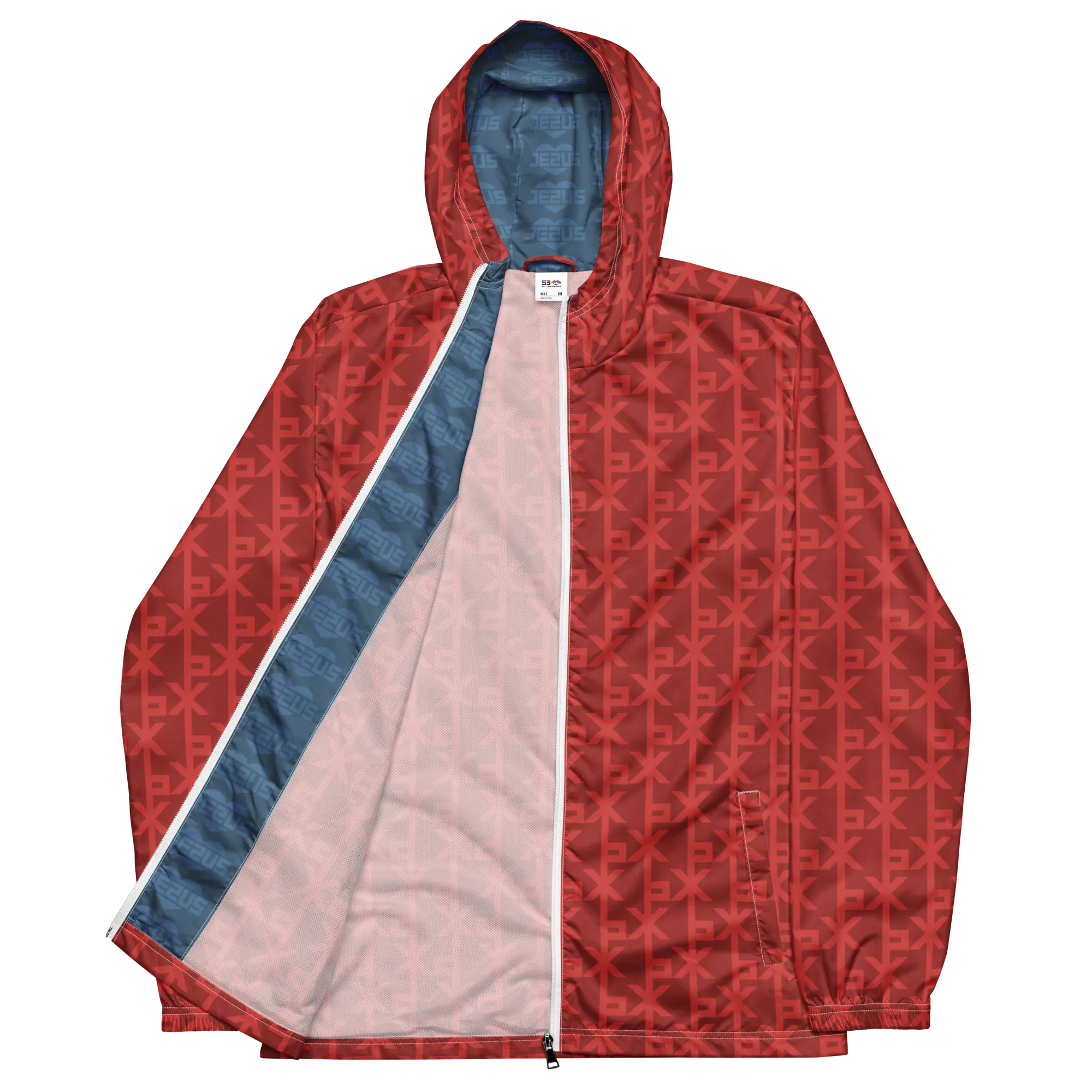 Jesus Loves You His Blood Red Simple Men’s windbreaker