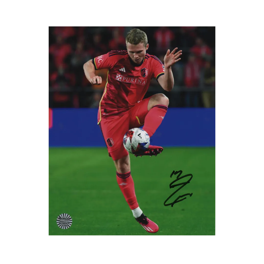 John Nelson St Louis City SC Autographed Kicking 8x10 Photo - Fan Cave COA