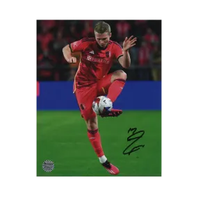 John Nelson St Louis City SC Autographed Kicking 8x10 Photo - Fan Cave COA