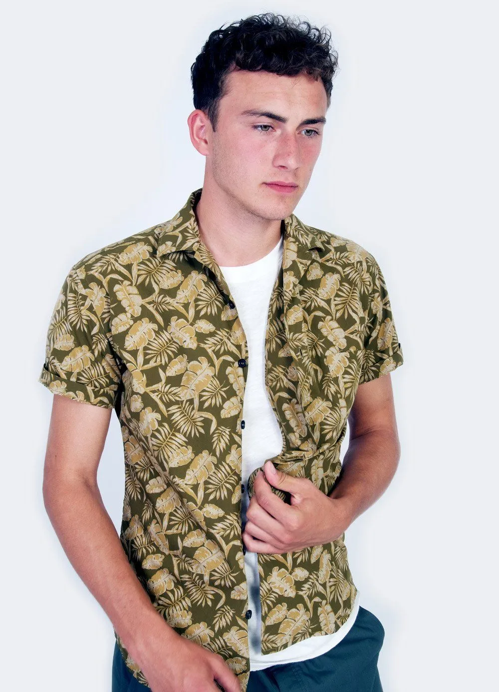 JONNY | Printed Short Sleeve Shirt | Khakiplant