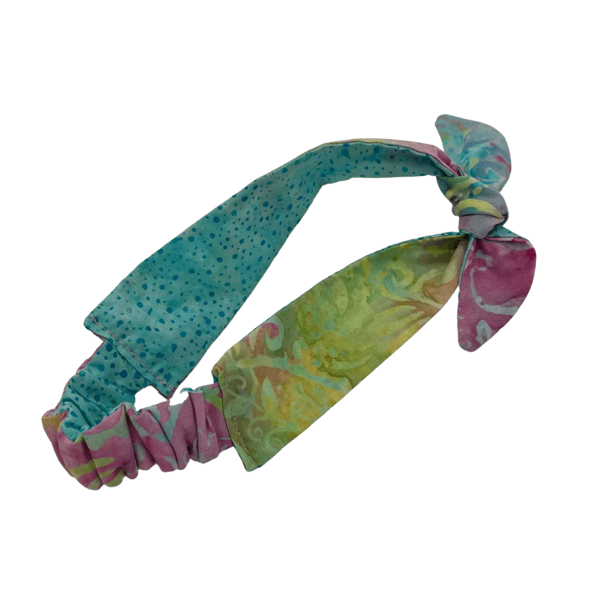 Kids Reversible Tie Headbands in Pastel Batik