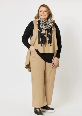 Kimmy Ponti Wide Leg Pant - Caramel