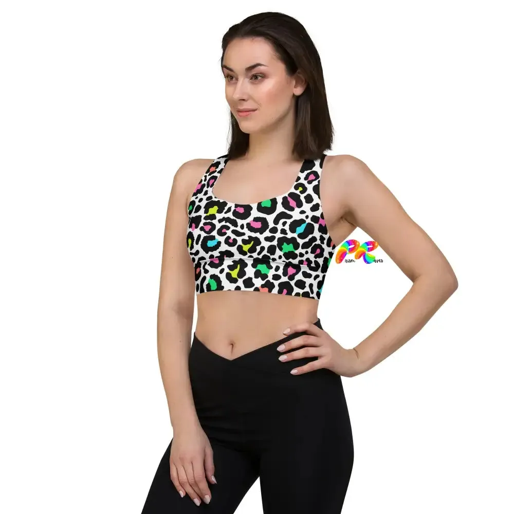 Leopard Print Longline Sports Bra