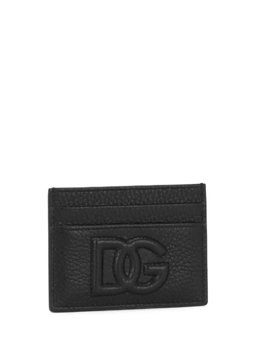 LOGO-PLAQUE LEATHER CARDHOLDER