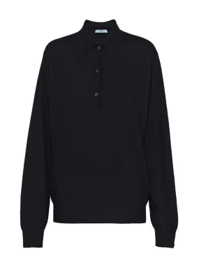 LONG-SLEEVE CASHMERE POLO SHIRT